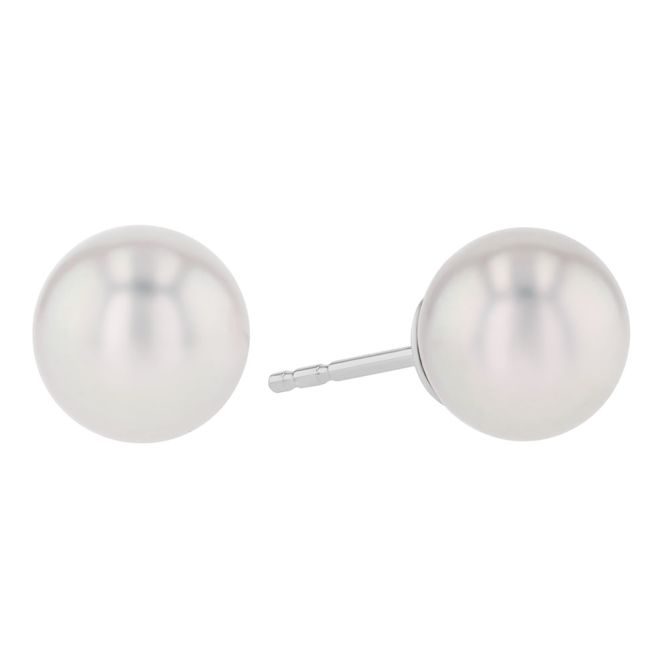 TARA Pearls Cultured Pearl Stud Earrings in White Gold, 8.5-9 mm