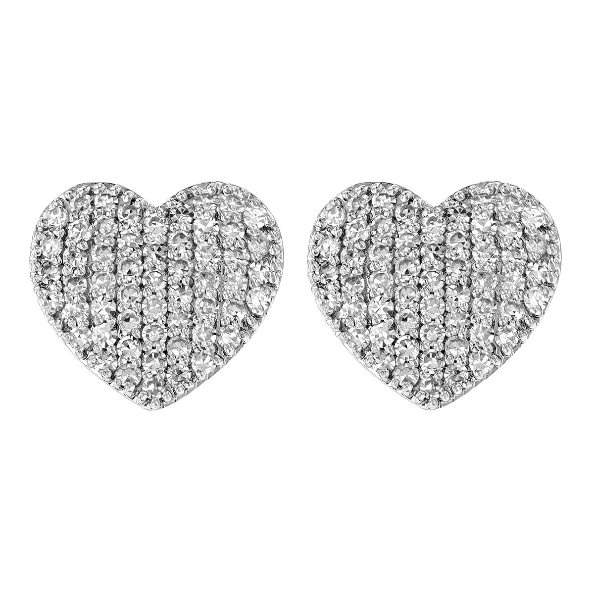 Phillips House Infinity Diamond Pave Heart Stud Earrings in Two Tone