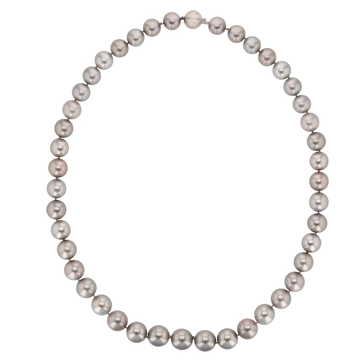 TARA Pearls Tahitian South Sea Cultured Pearl Strand Necklace in White Gold with Diamond Accents, 23