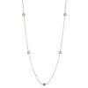 OMI Prive Dore Pink Sapphire Station By the Yard Necklace in 18K White Gold, 30"
