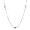 OMI Prive Dore Pink Sapphire Station By the Yard Necklace in 18K White Gold, 30"