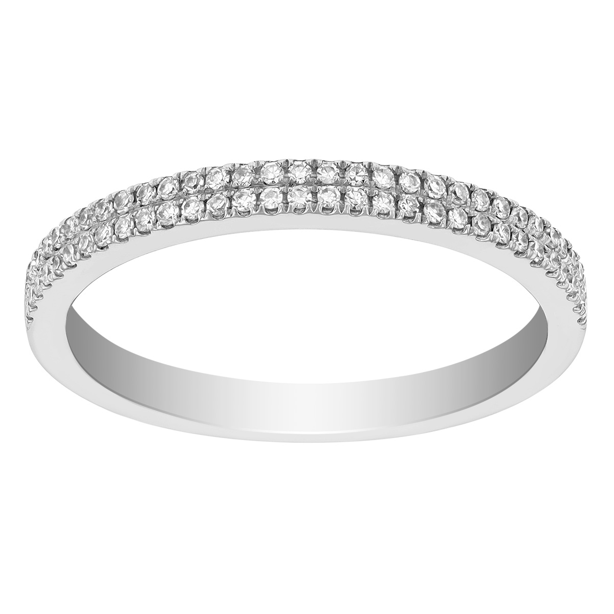 Diamond Pavé 2 Row Ring in White Gold, 0.17 cttw