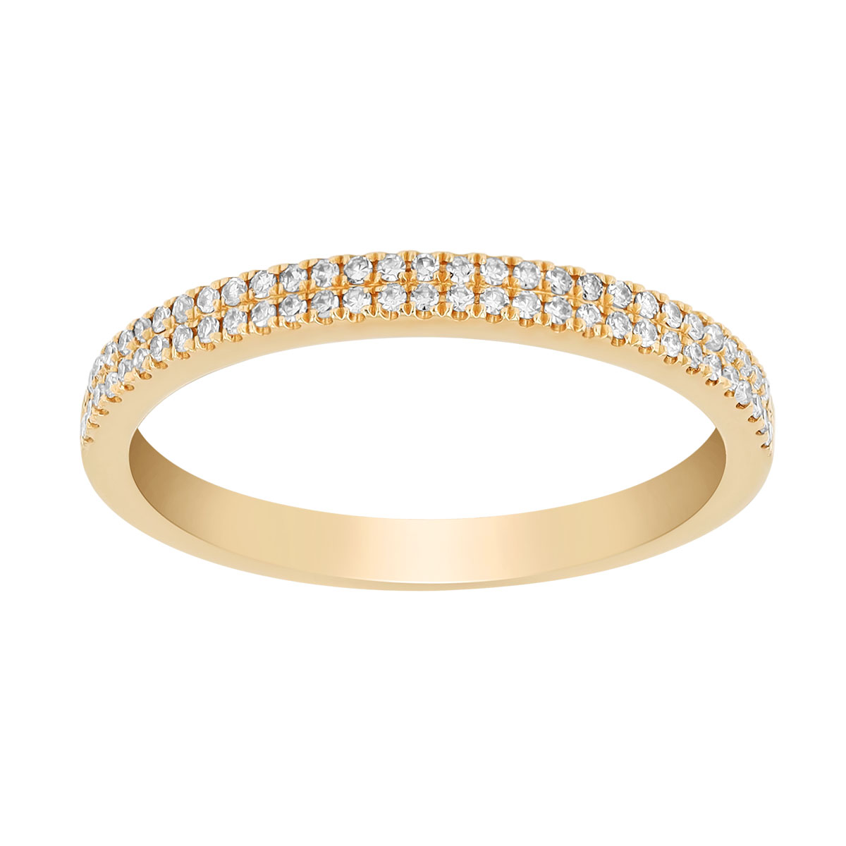 Diamond 2 Row Stacking Ring in Rose Gold