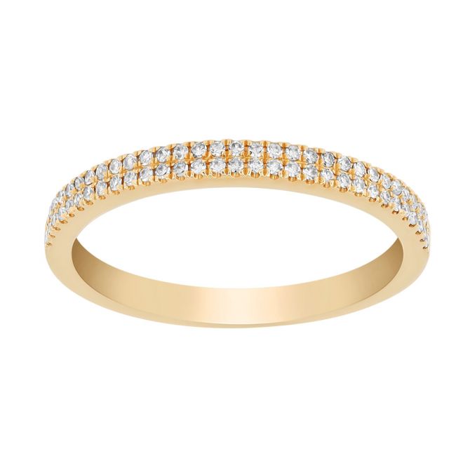 Diamond 2 Row Stacking Ring in Rose Gold