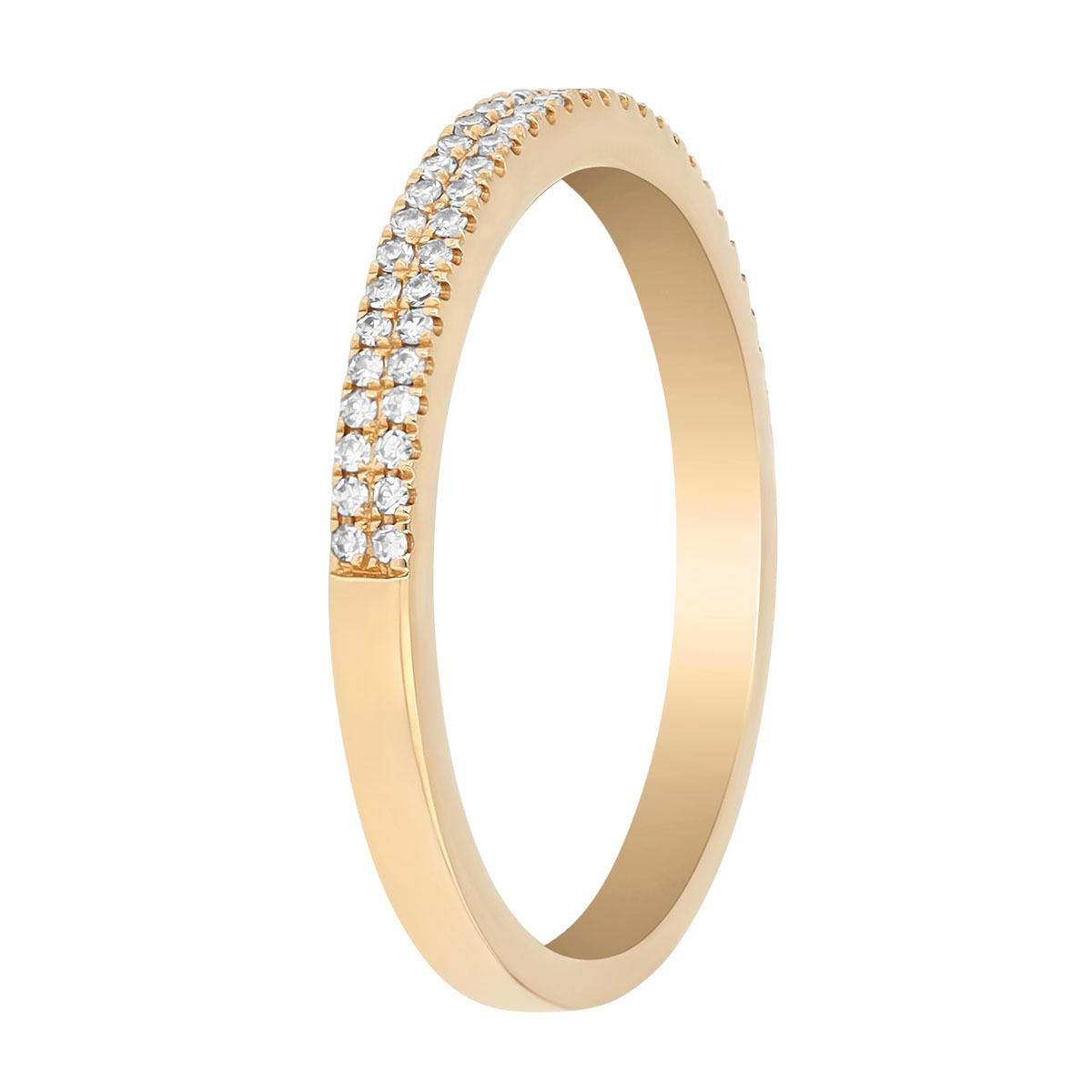 Diamond 2 Row Stacking Ring in Rose Gold
