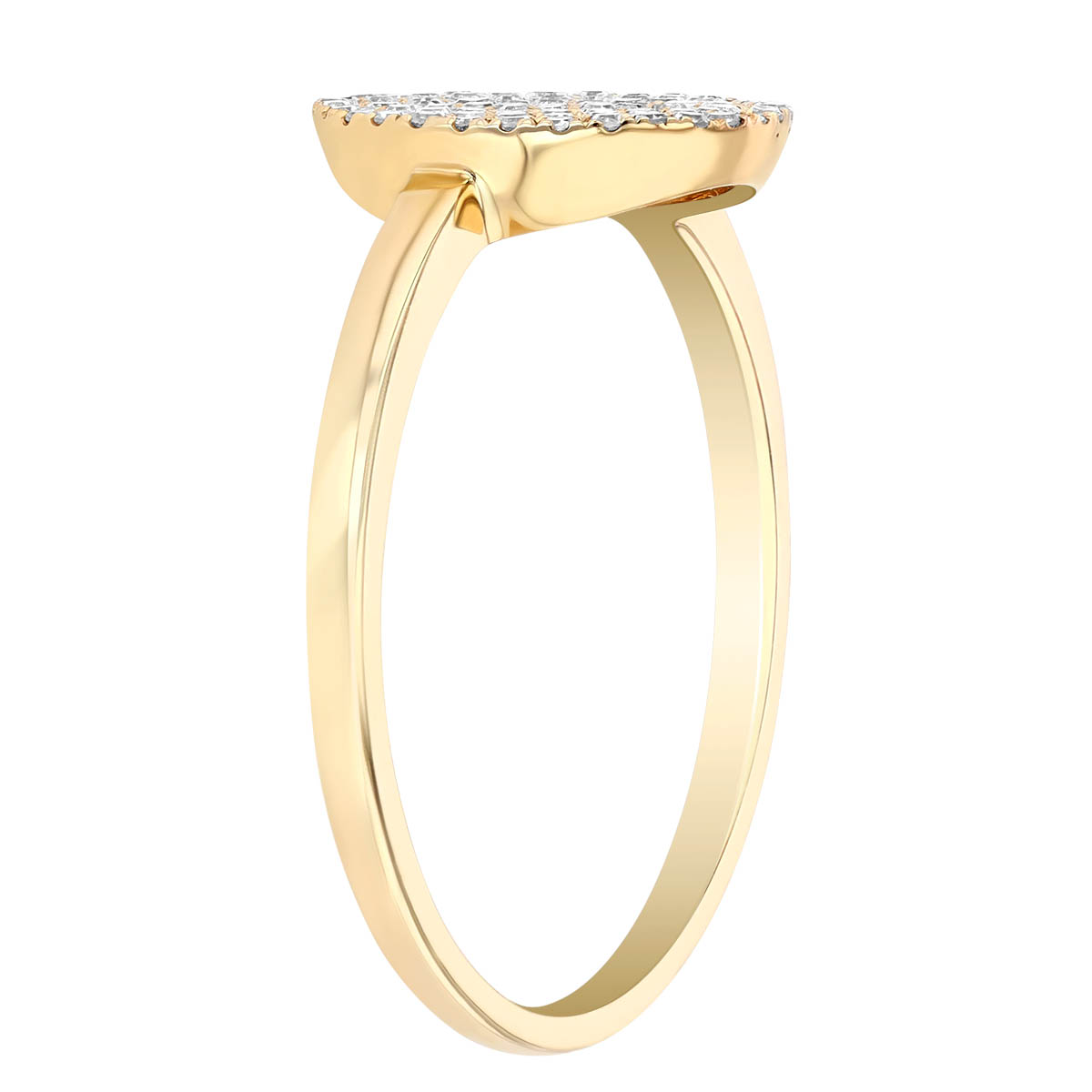 Diamond Pave Disc Ring in Yellow Gold