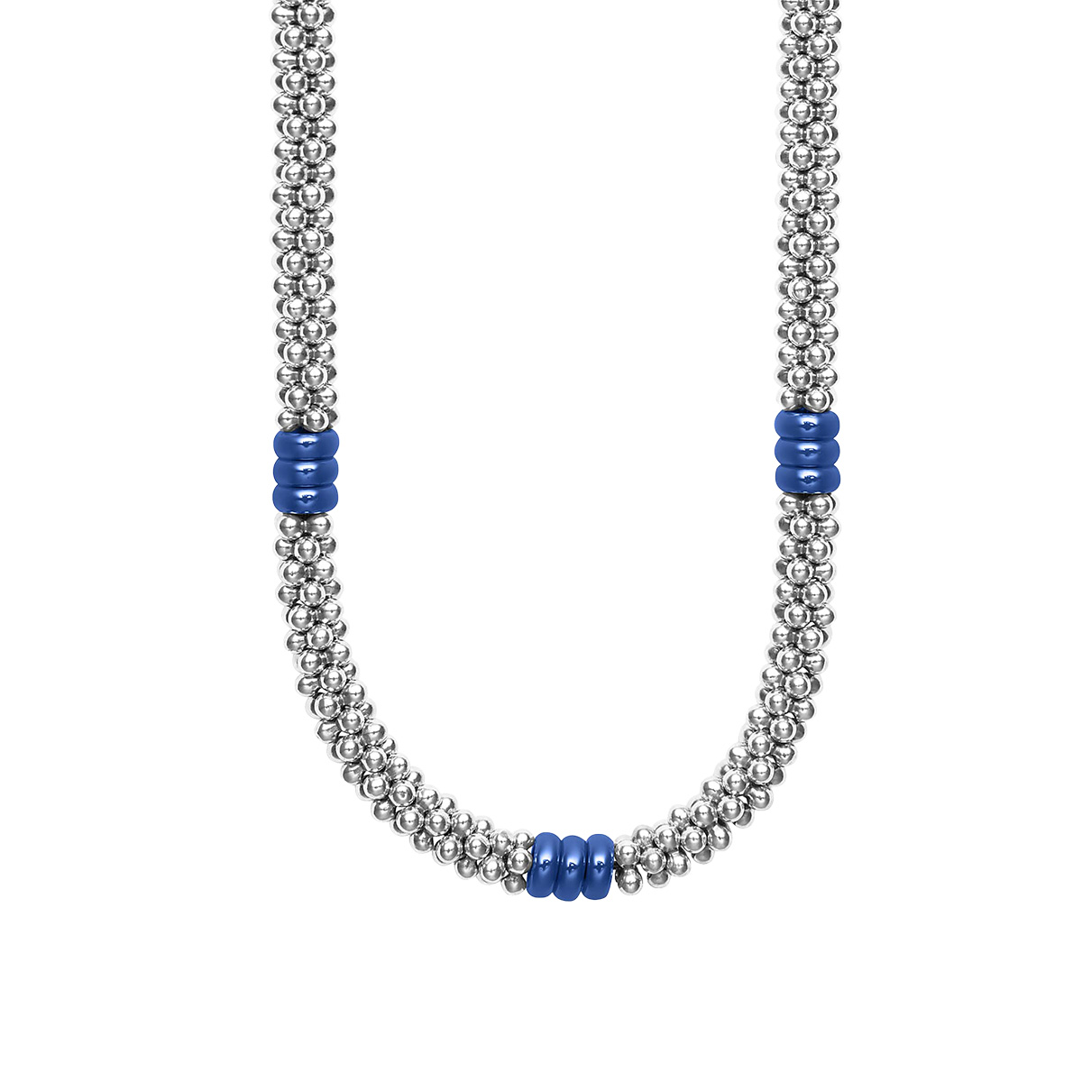 LAGOS Blue Caviar Ultramarine Ceramic Station Necklace in Sterling Silver, 16