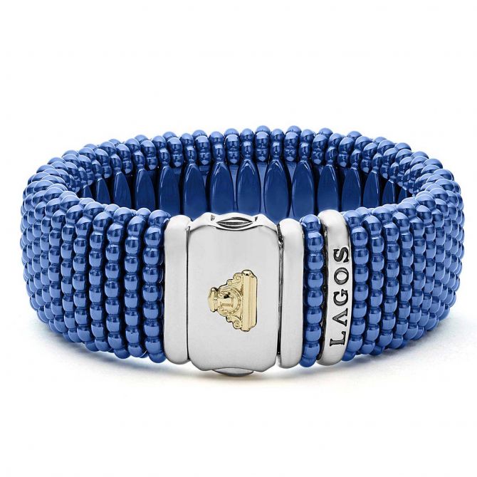 LAGOS Blue Caviar Statement Ceramic Caviar Bracelet, 23 mm, 7