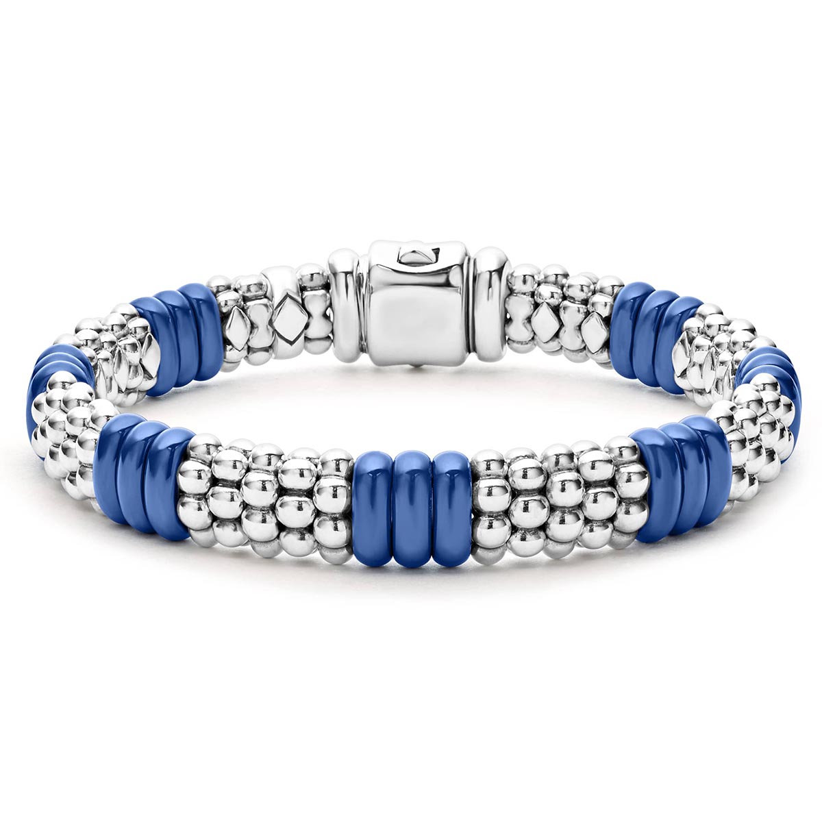 LAGOS Blue Caviar Beaded Bracelet in Sterling Silver & Blue Ceramic, 7