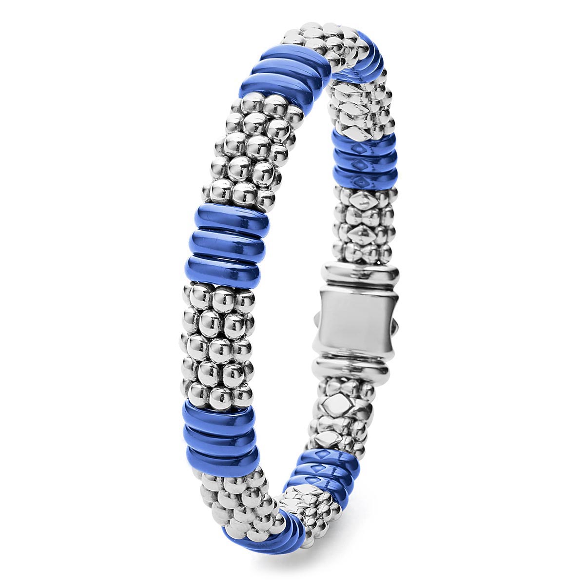 LAGOS Blue Caviar Beaded Bracelet in Sterling Silver & Blue Ceramic, 7