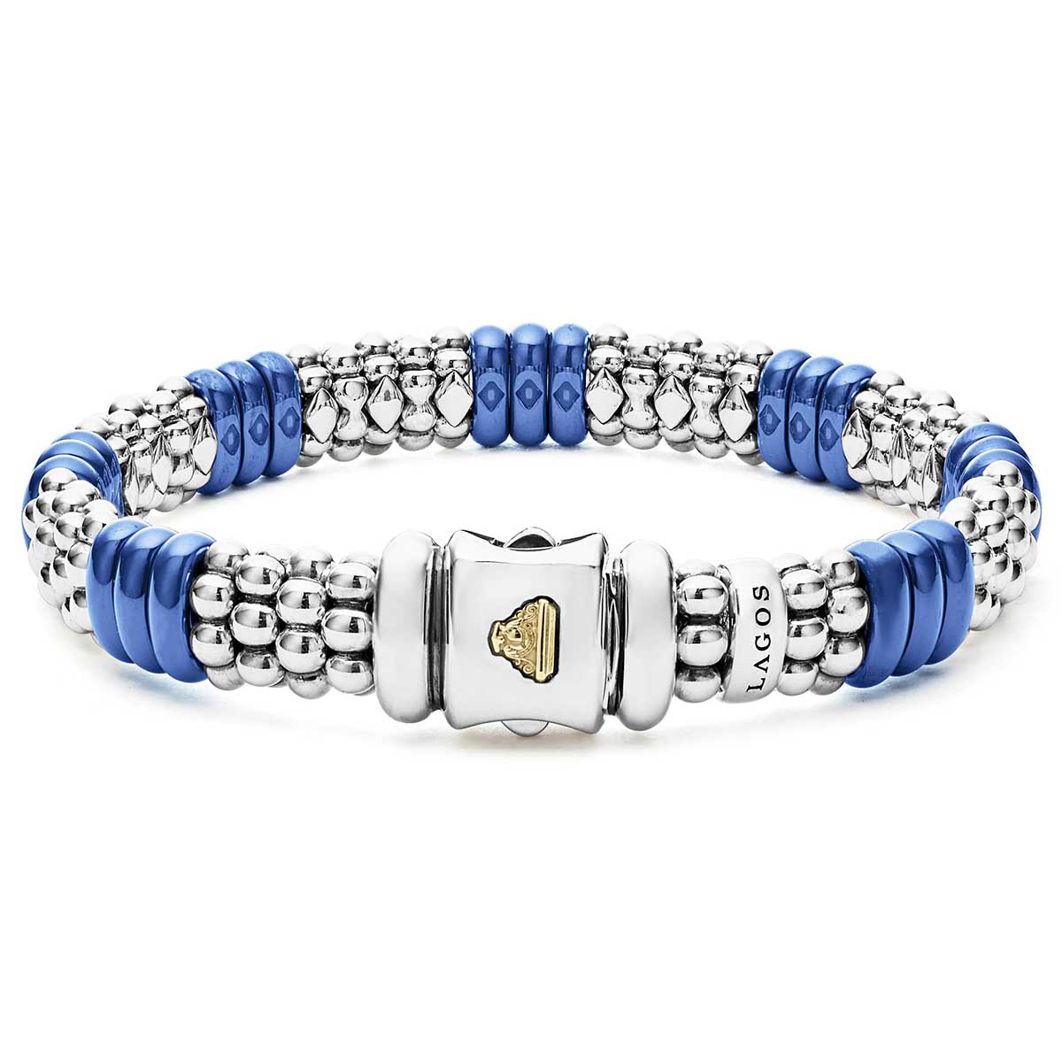 LAGOS Blue Caviar Beaded Bracelet in Sterling Silver & Blue Ceramic, 7