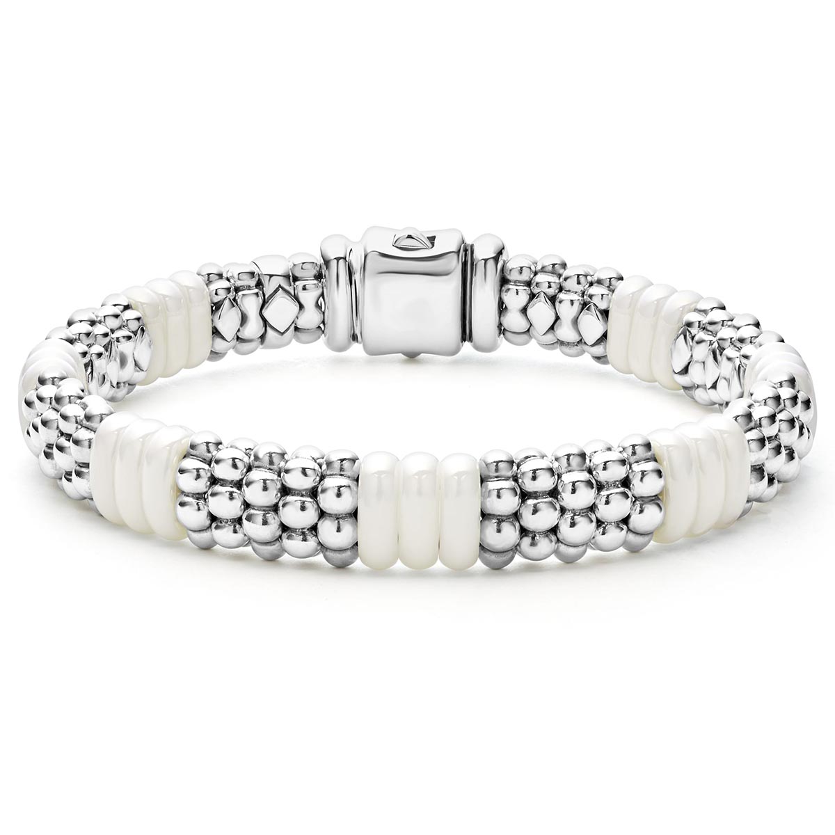 LAGOS White Caviar Ceramic Caviar Beaded Bracelet. 9 mm, 7