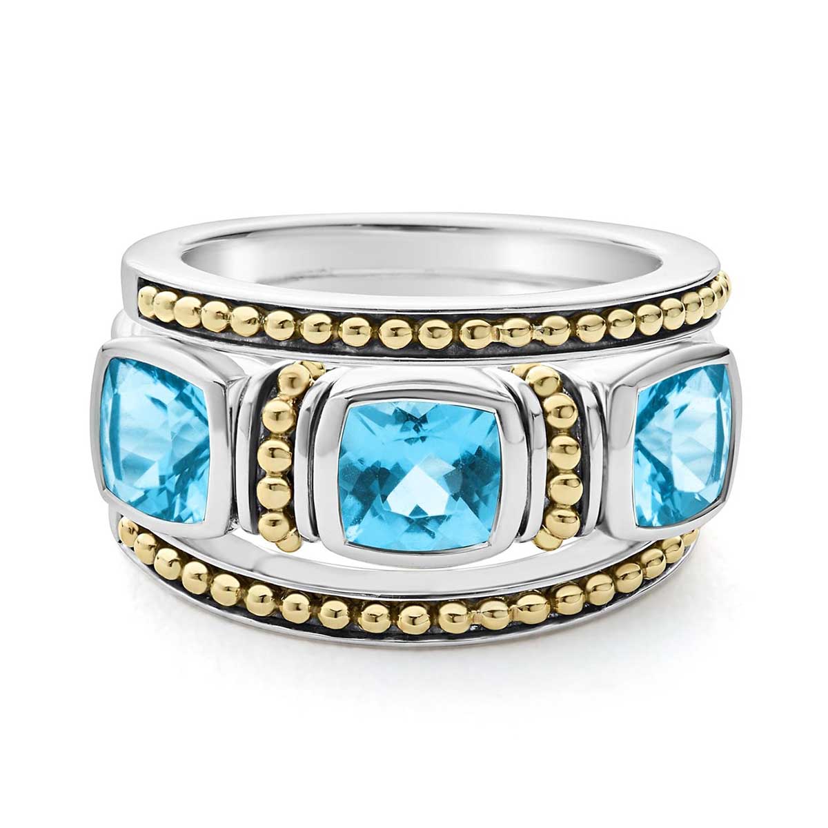 LAGOS Caviar Color Swiss Blue Topaz Stacking Rings, Size 7
