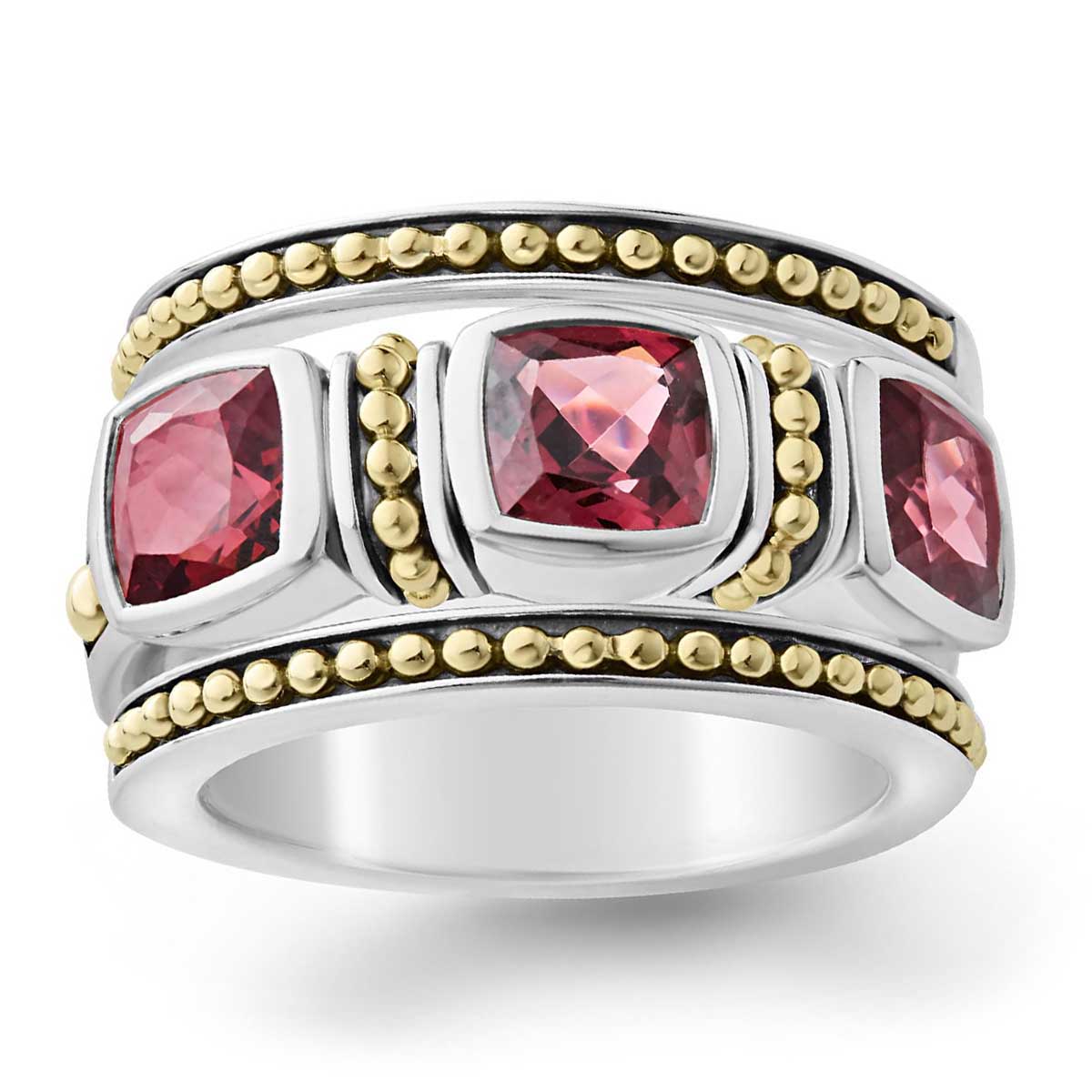 LAGOS Caviar Color Rhodolite Garnet Stacking Rings, Size 7
