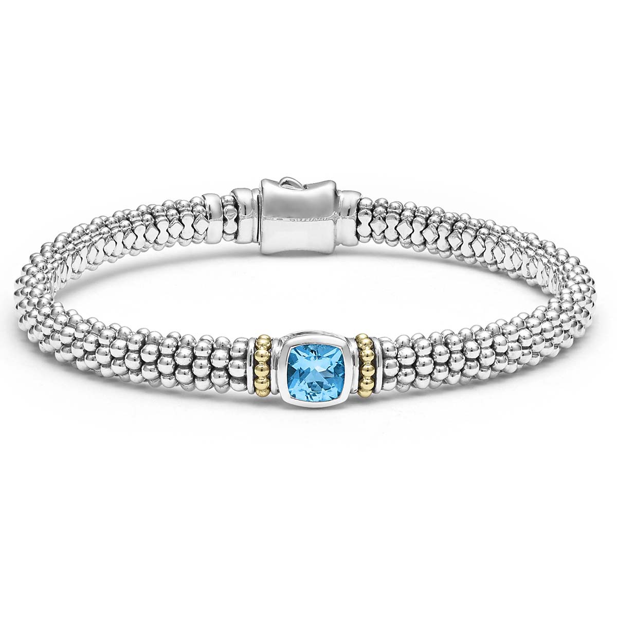 LAGOS Caviar Color Swiss Blue Topaz Caviar Bracelet, 6 mm, 7