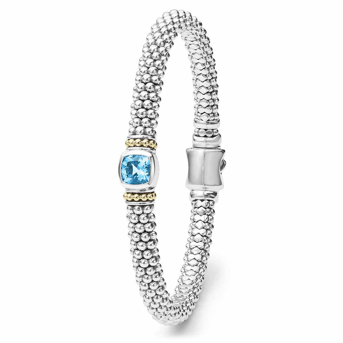 LAGOS Caviar Color Swiss Blue Topaz Caviar Bracelet, 6 mm, 7