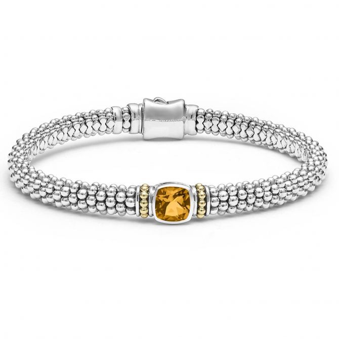 LAGOS Caviar Color Citrine Caviar Bracelet, 6 mm, 7"