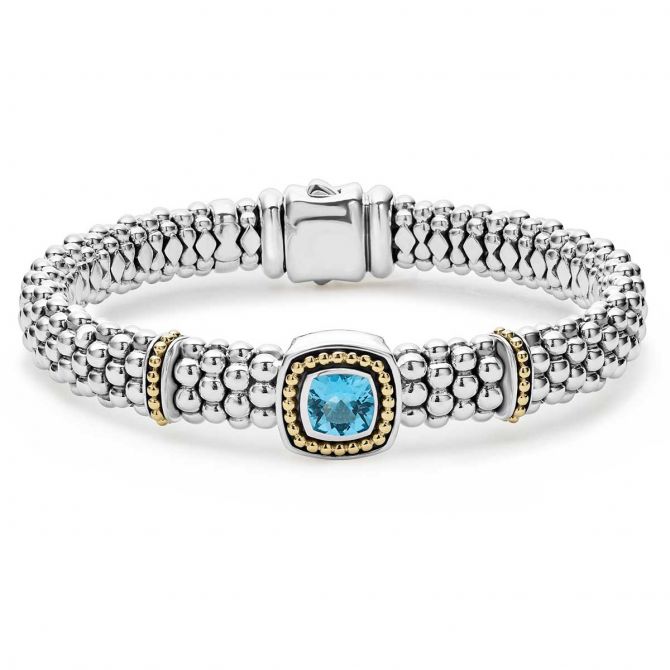 LAGOS Caviar Color Swiss Blue Topaz Caviar Bracelet, 9 mm, 7"