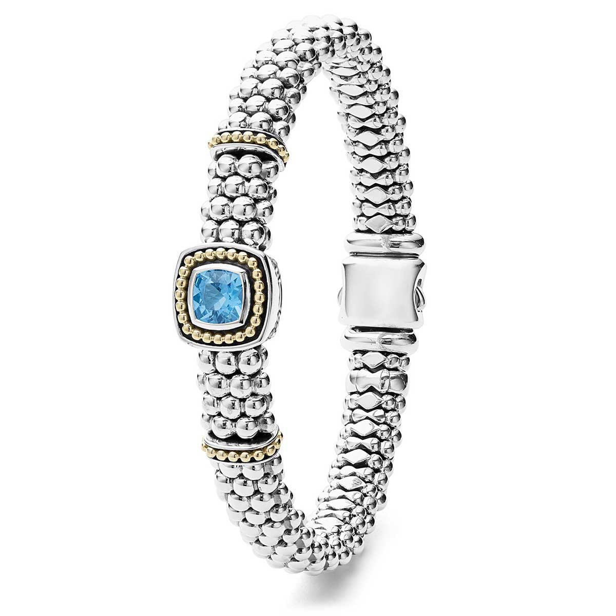 LAGOS Caviar Color Swiss Blue Topaz Caviar Bracelet, 9 mm, 7