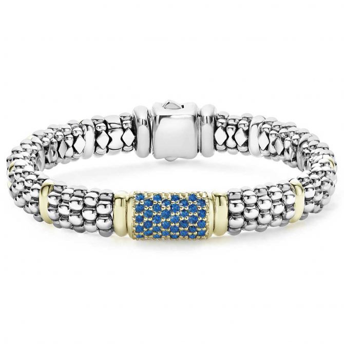 LAGOS Signature Caviar Blue Sapphire Caviar Bracelet, 9 mm, 7"