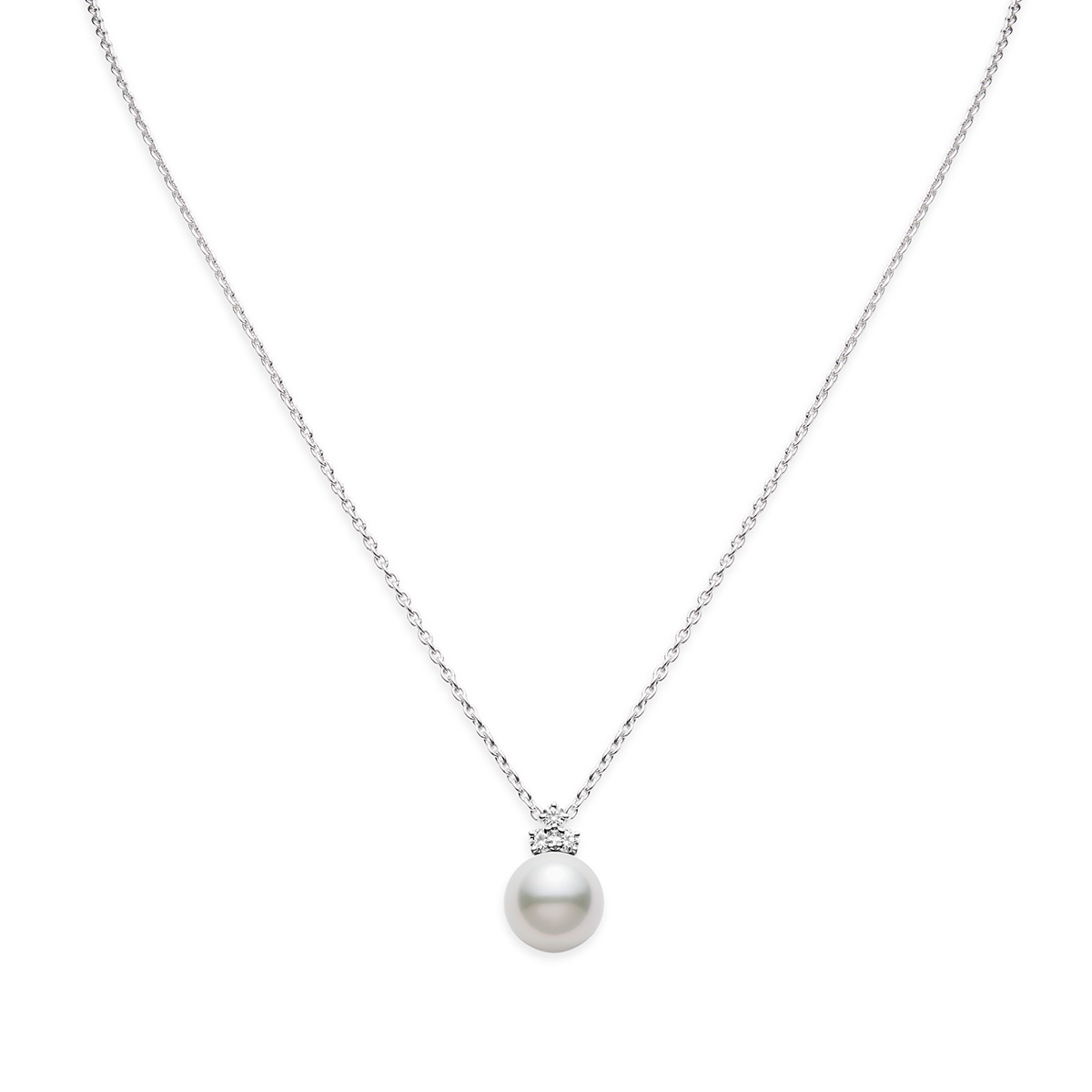 Mikimoto South Sea Single Cultured Pearl Pendant with Diamond Bail in White Gold, 20
