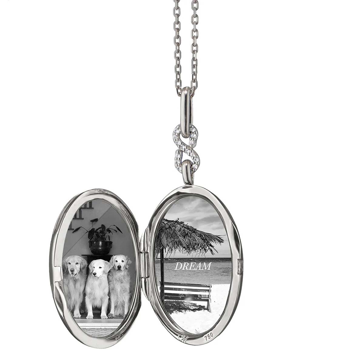 Monica Rich Kosann Blue Topaz & White Sapphire Infinity Locket in Sterling Silver, 32