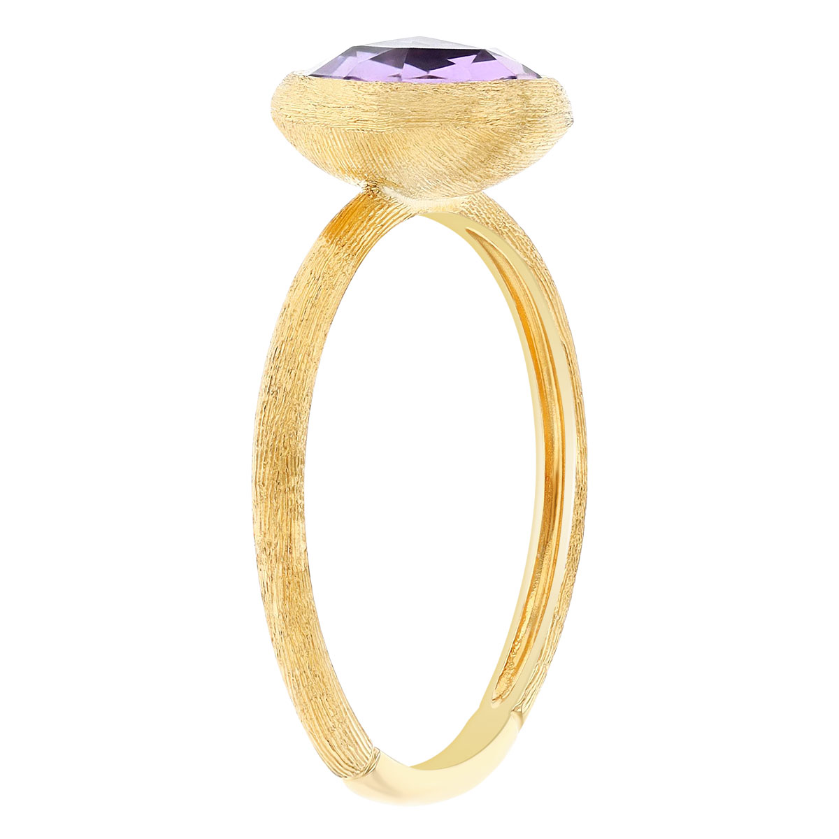 Marco Bicego Jaipur Rose Cut Amethyst Bezel Set Ring in Yellow Gold