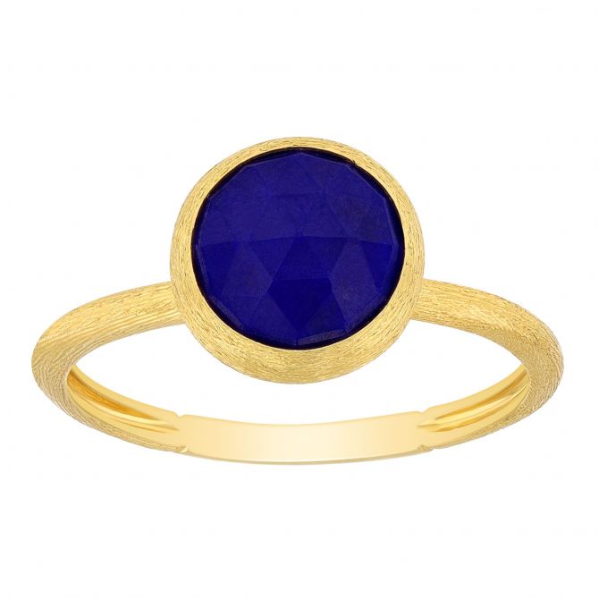 Marco Bicego Jaipur Rose Cut Lapis Lazuli Bezel Set Ring in Yellow Gold