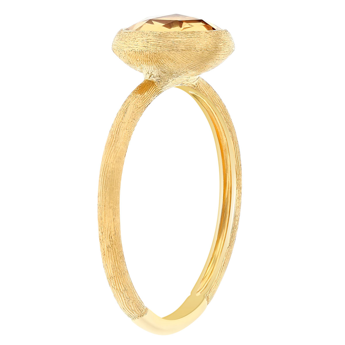 Marco Bicego Jaipur Rose Cut Citrine Bezel Set Ring in Yellow Gold