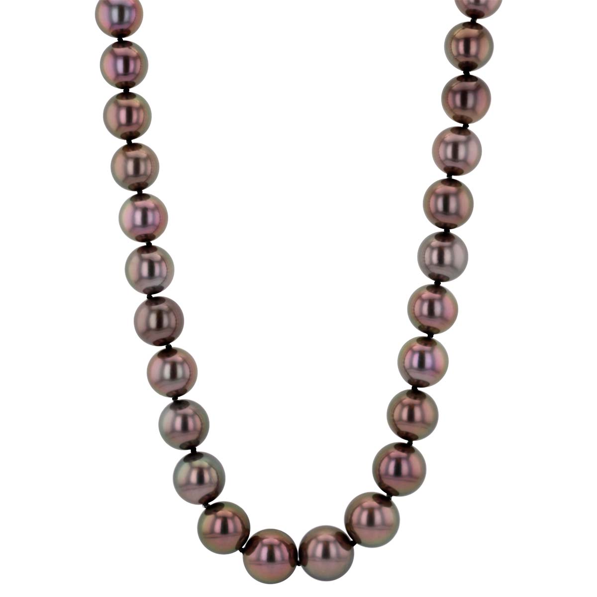 TARA Pearls Tahitian South Sea Cultured Pearl Strand Necklace with Diamond & Yellow Gold Clasp, 19
