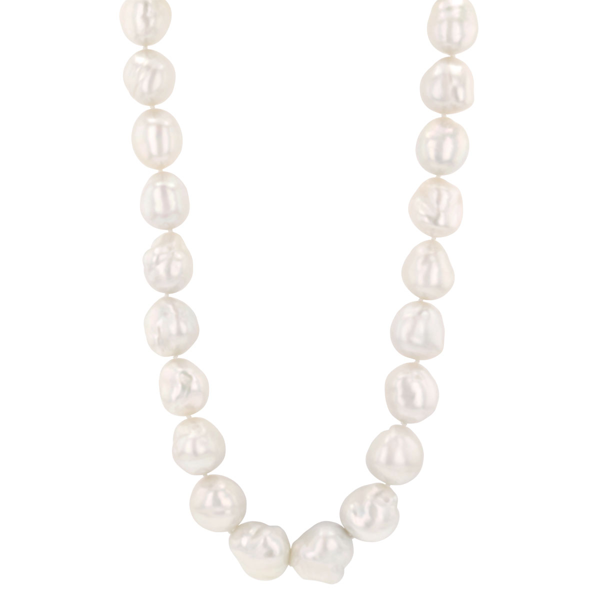 TARA Pearls South Sea Cultured Pearl & Diamond Pave Clasp Strand Necklace in White Gold, 19