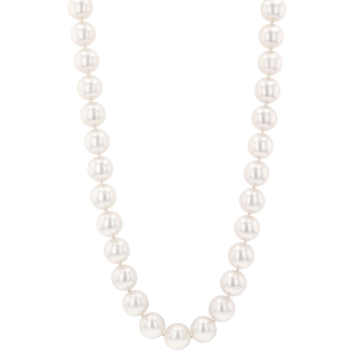 TARA Pearls White South Sea Cultured Pearl Strand Necklace with White Gold Clasp, 18.5