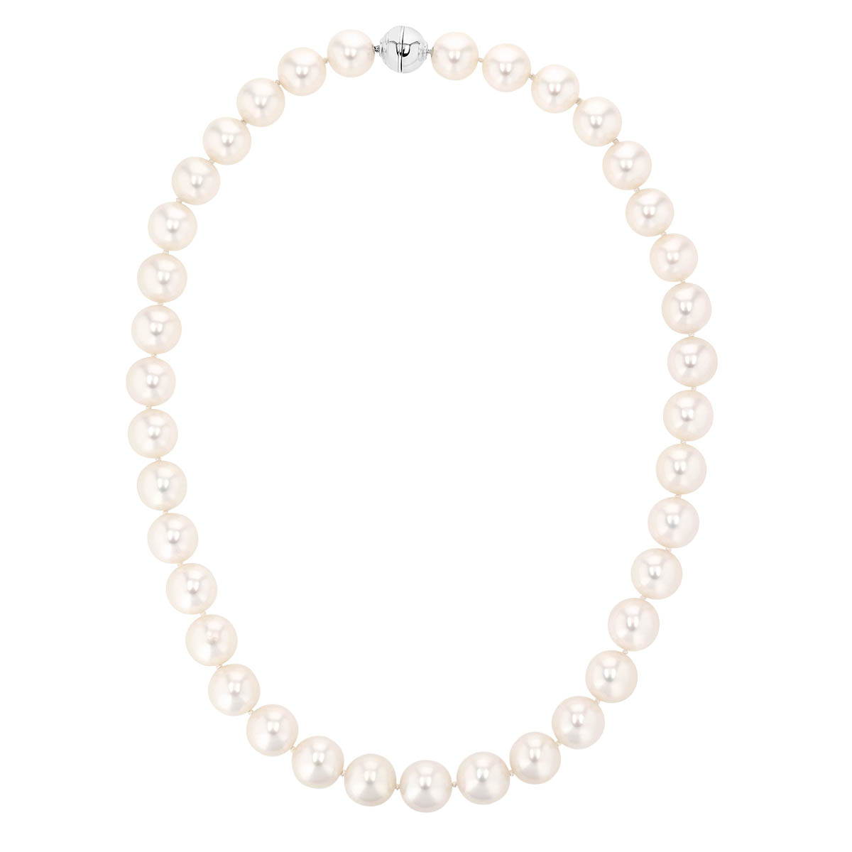 TARA Pearls White South Sea Cultured Pearl Strand Necklace with White Gold Clasp, 18.5