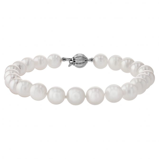 TARA Pearls White Cultured Pearl Bracelet, 7-7.5 mm in White Gold, 7.25"