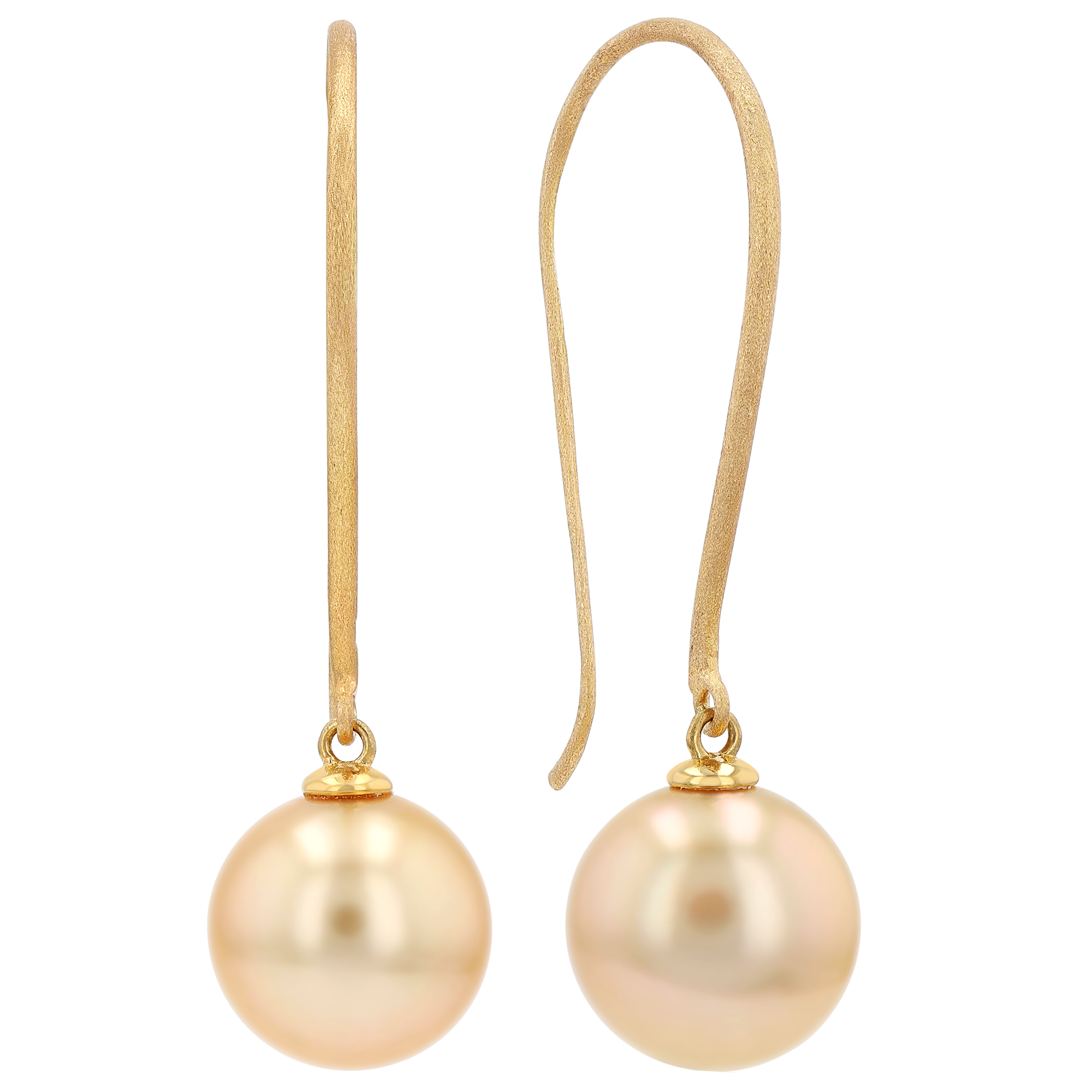 TARA Pearls Golden South Sea Cultured Pearl Drop Earrings in Yellow Gold