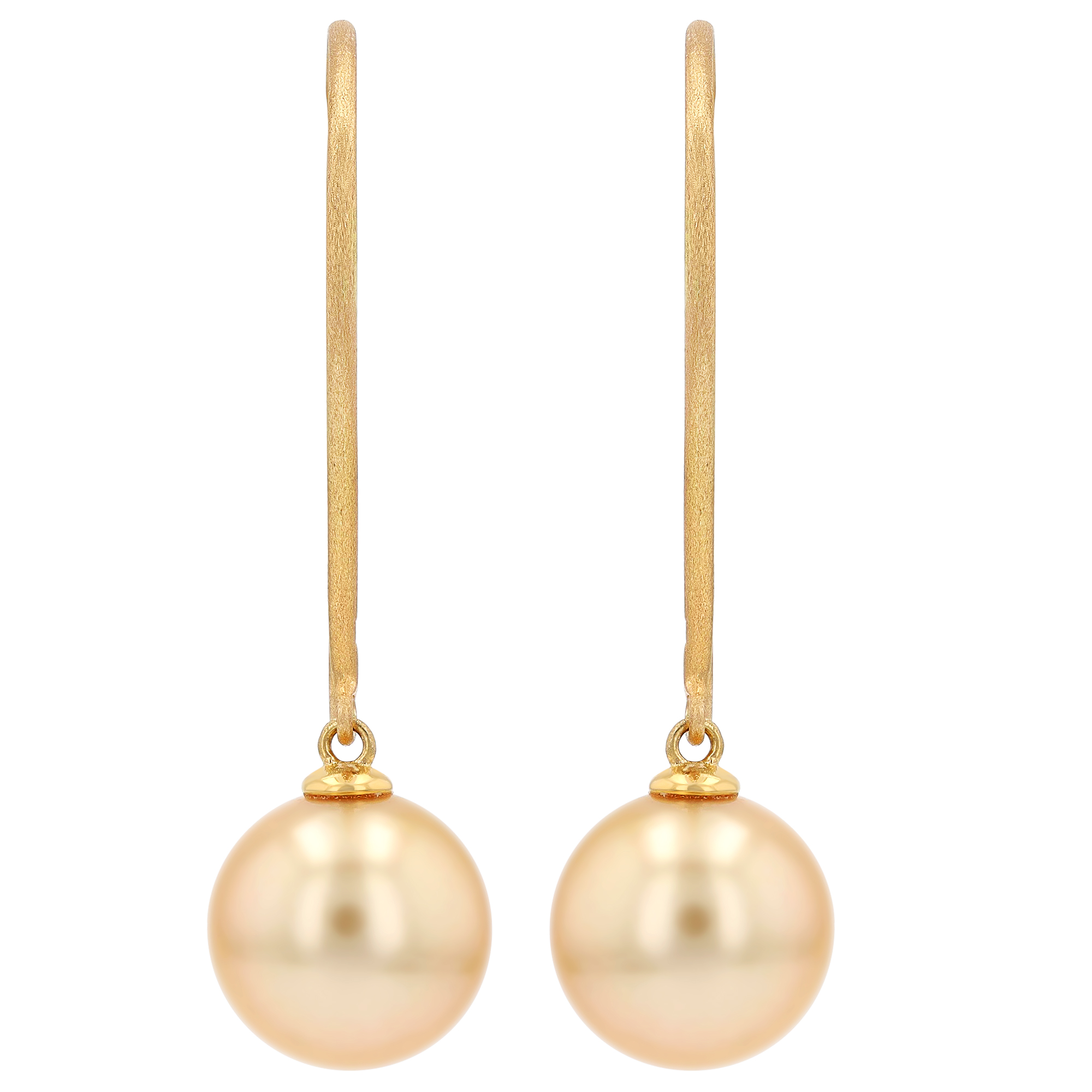 TARA Pearls Golden South Sea Cultured Pearl Drop Earrings in Yellow Gold