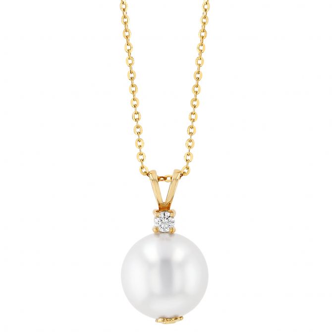 TARA Pearls South Sea Cultured Pearl & Diamond Pendant in Yellow Gold, 18"