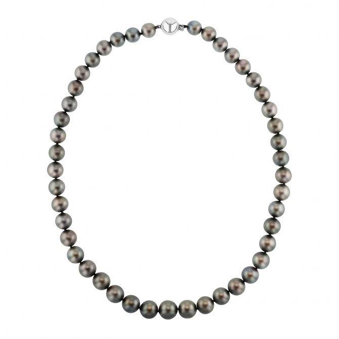 TARA Pearls Tahitian South Sea Cultured Pearl Strand Necklace with White Gold Clasp, 18"
