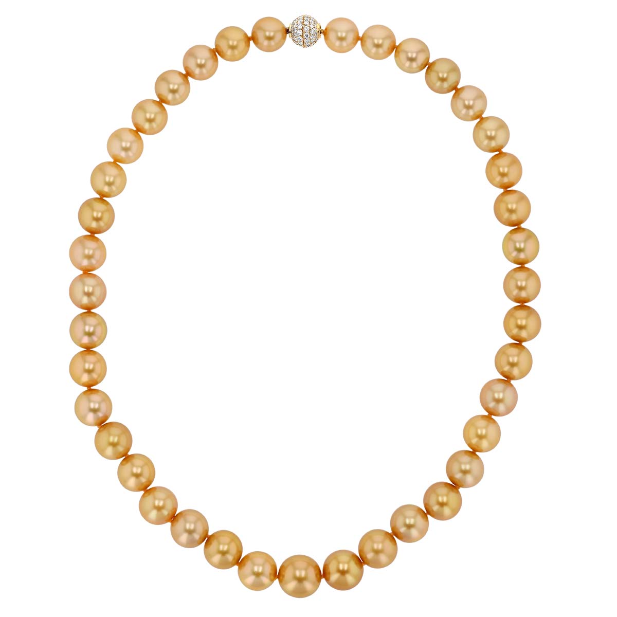 TARA Pearls Golden South Sea Cultured Pearl & Diamond Pave Clasp Necklace in Yellow Gold, 17.5