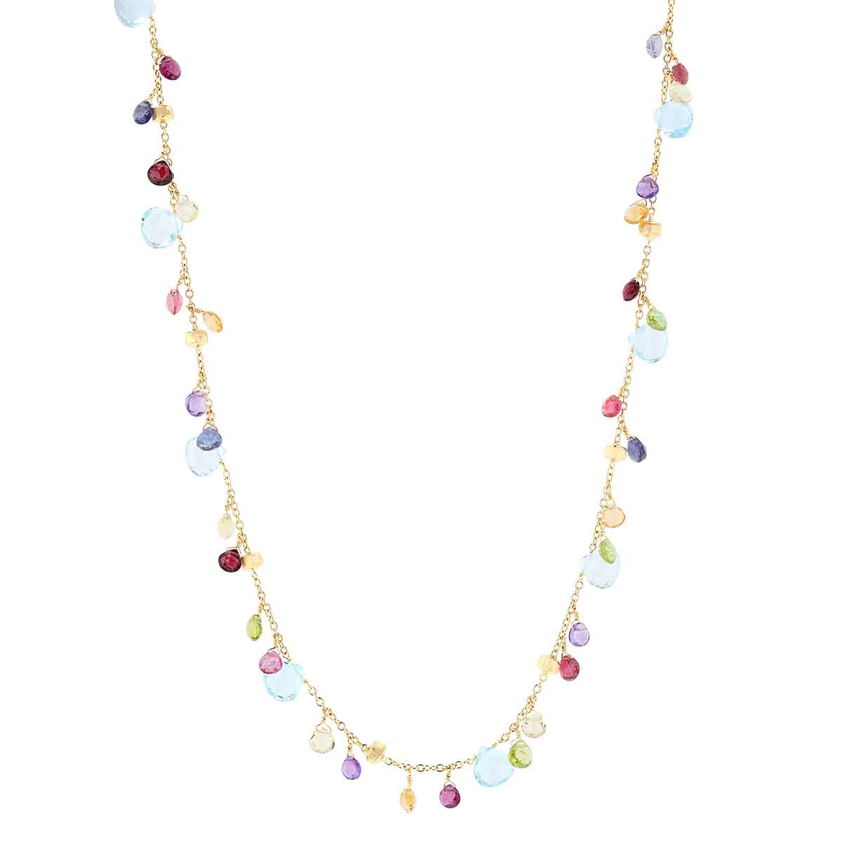 Marco Bicego Paradise Multiple Gemstone Necklace in Yellow Gold, 16.5