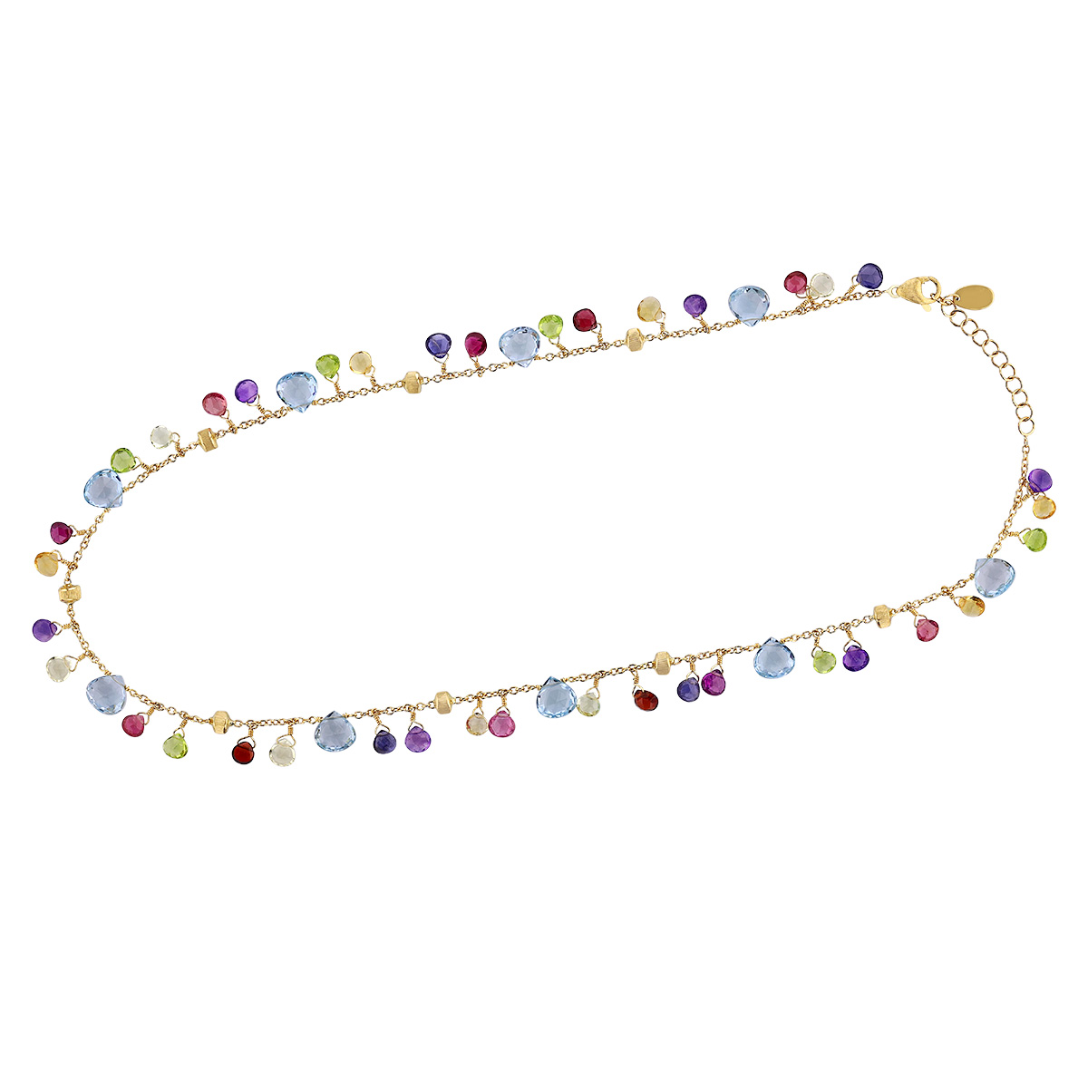 Marco Bicego Paradise Multiple Gemstone Necklace in Yellow Gold, 16.5