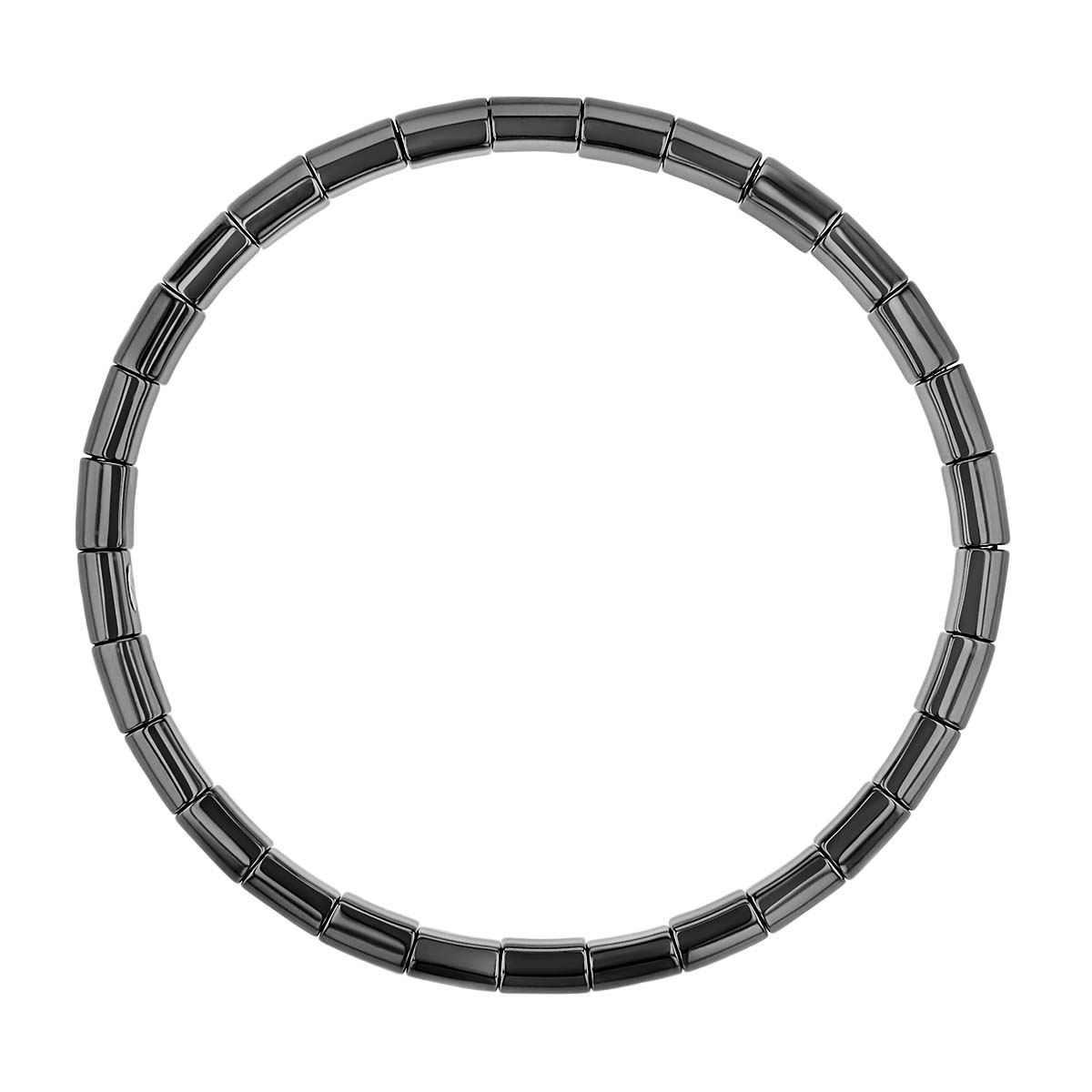 Roberto Demeglio Pura Diamond Bezel Set Alternating Link Black Ceramic Stretch Bracelet