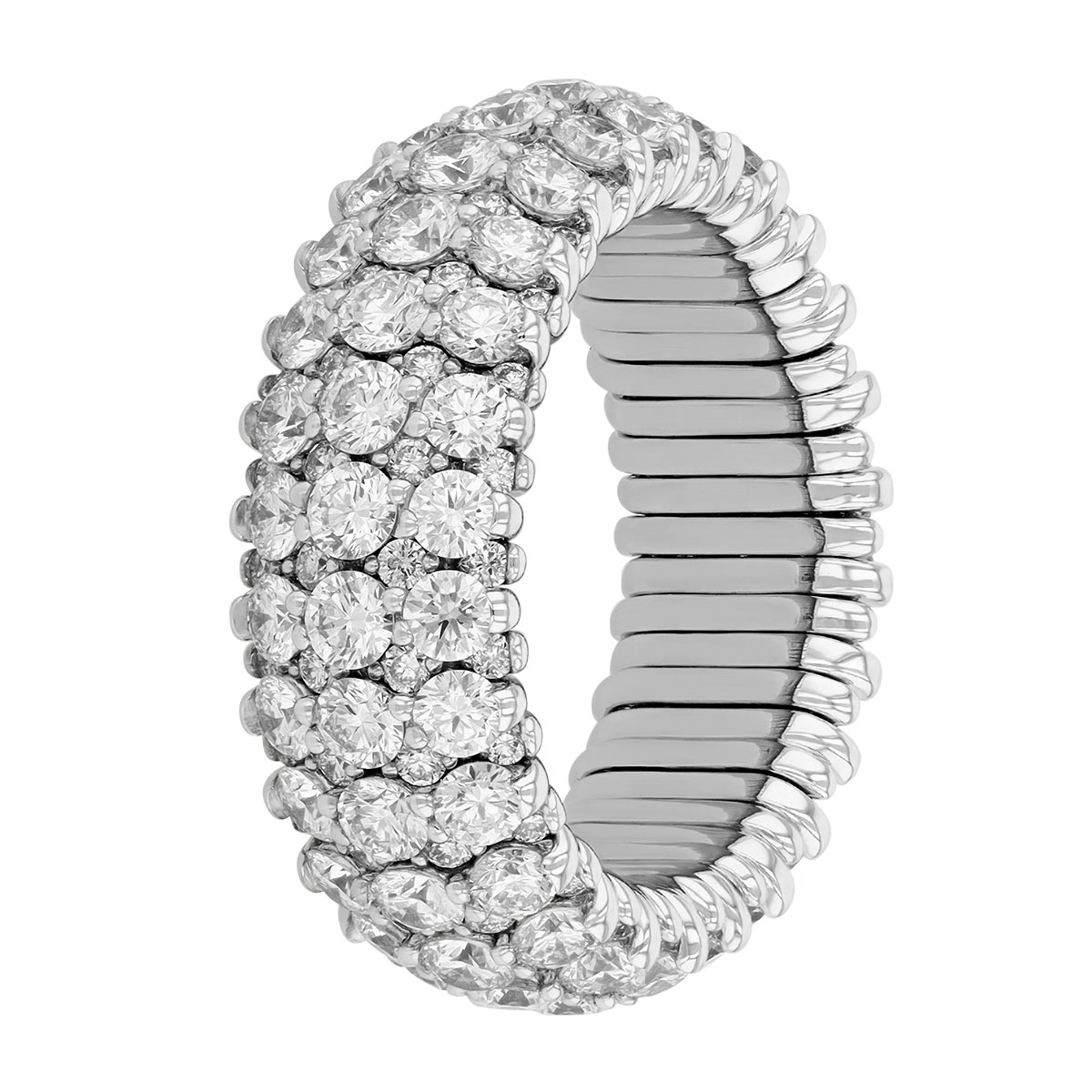 Roberto Demeglio Giotto Diamond Pavé Eternity Stretch Ring in White Gold