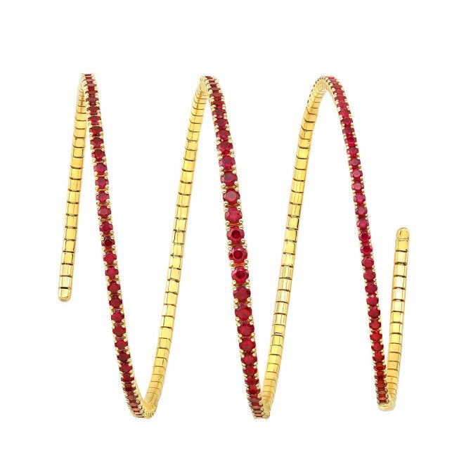 Rahaminov Ruby Wrap Bracelet in White Gold