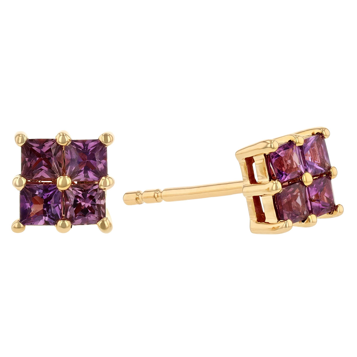 Princess cut sapphire earrings Clearance