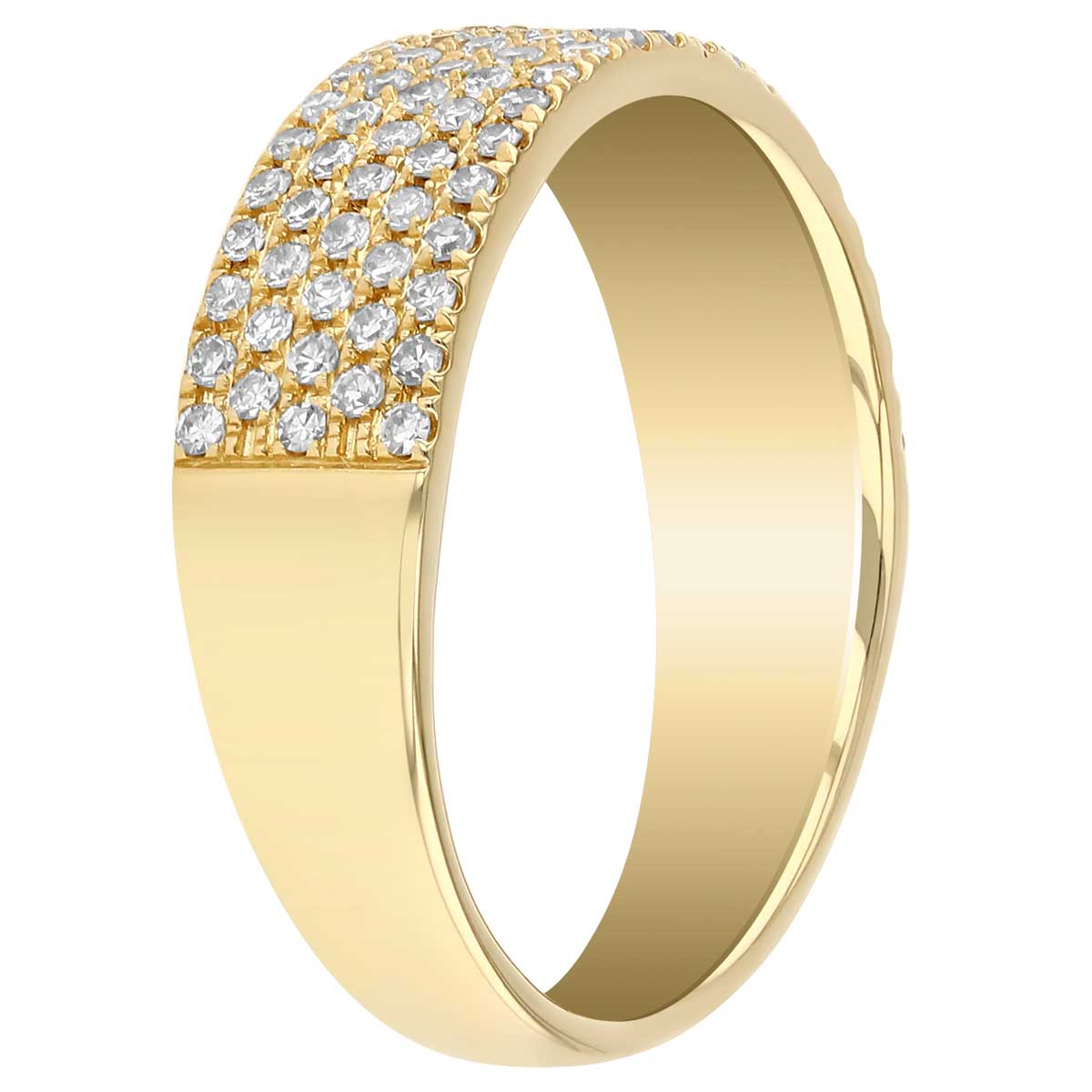 Diamond Pavé 5 Row Ring in Yellow Gold