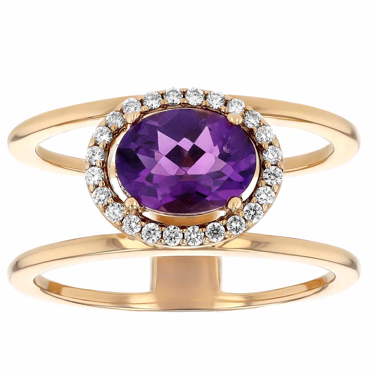 Halo clearance amethyst ring