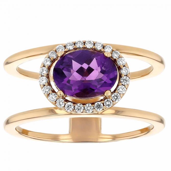Amethyst Ring in 10K Yellow Gold – Ann-Louise Jewellers