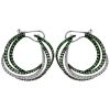 Tsavorite Garnet & Diamond Layered Circle Earrings in White Gold & Black Rhodium