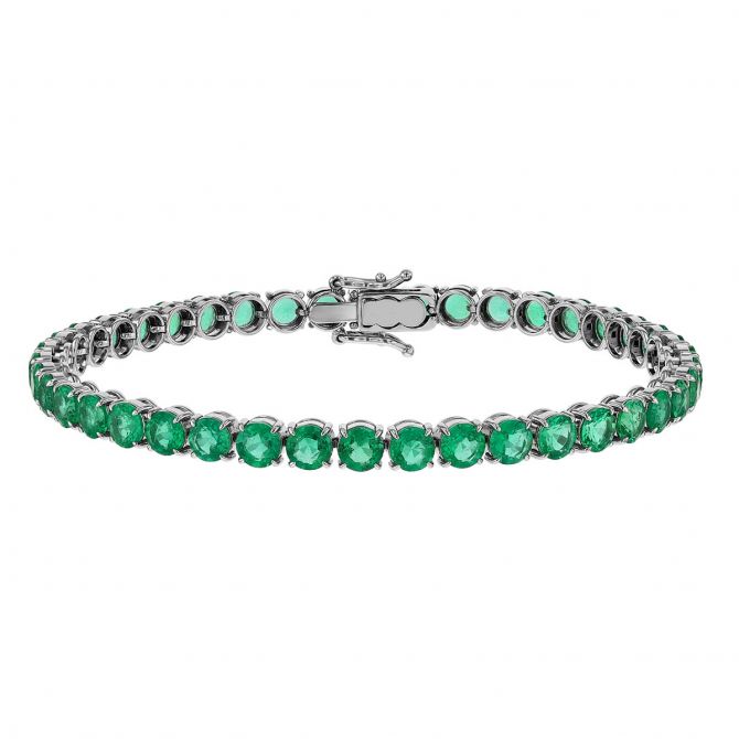 Rose Gold Plated Bracelet with Emerald Green Cubic Zirconia – Gemnations